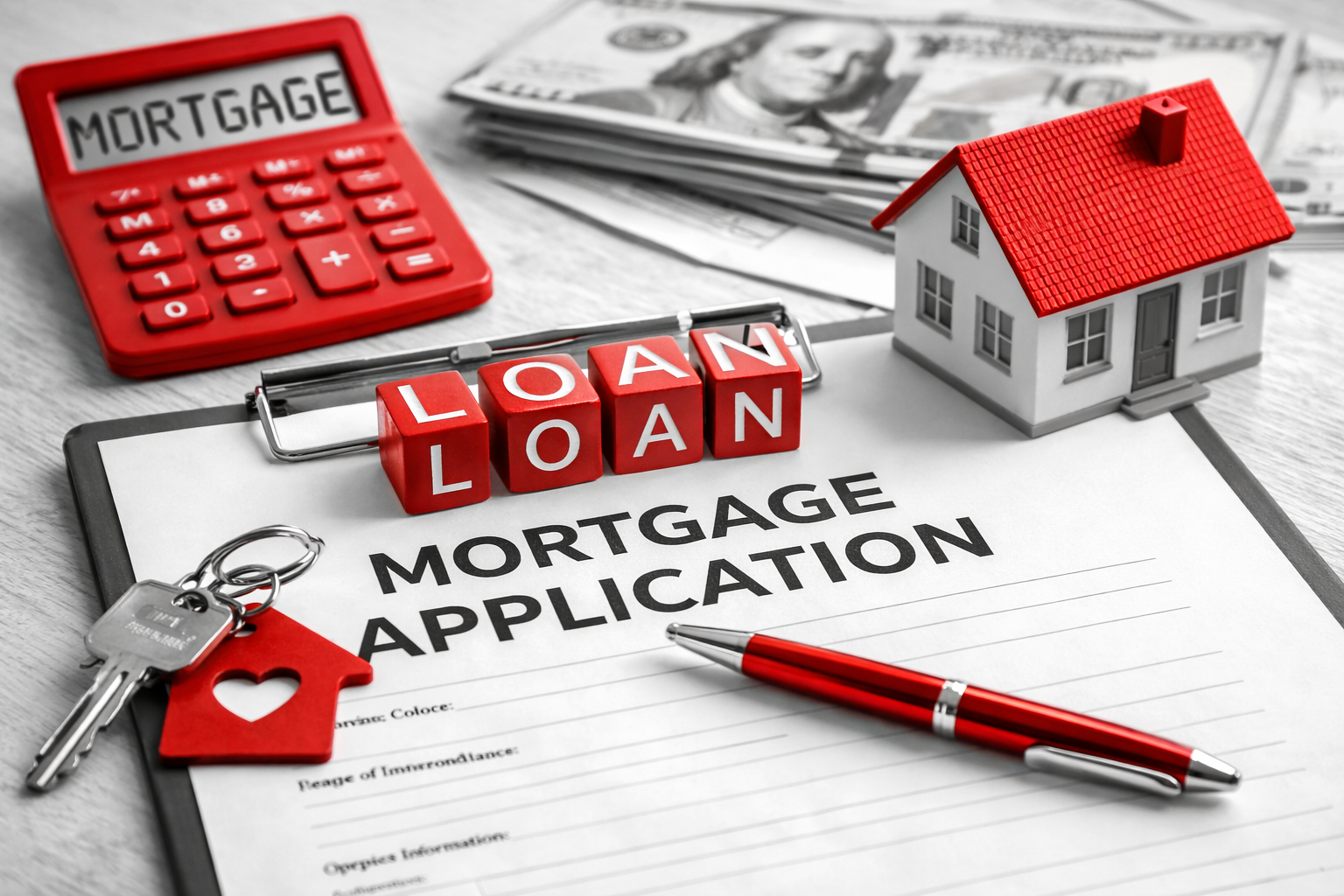 mortgage application with key details
